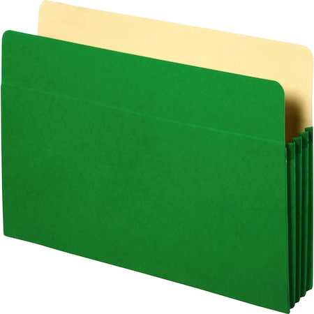 Business Source Colored Expanding File Pockets Letter Green 26551